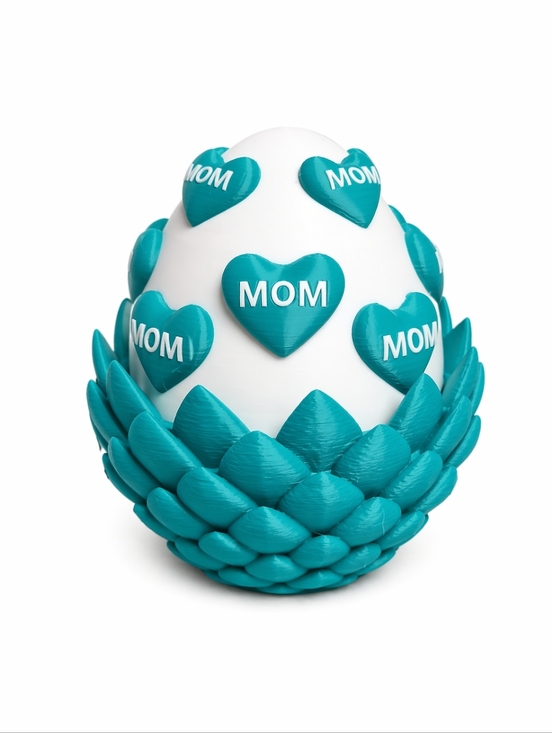 Other - Mom Dragon Egg Whit And Teal